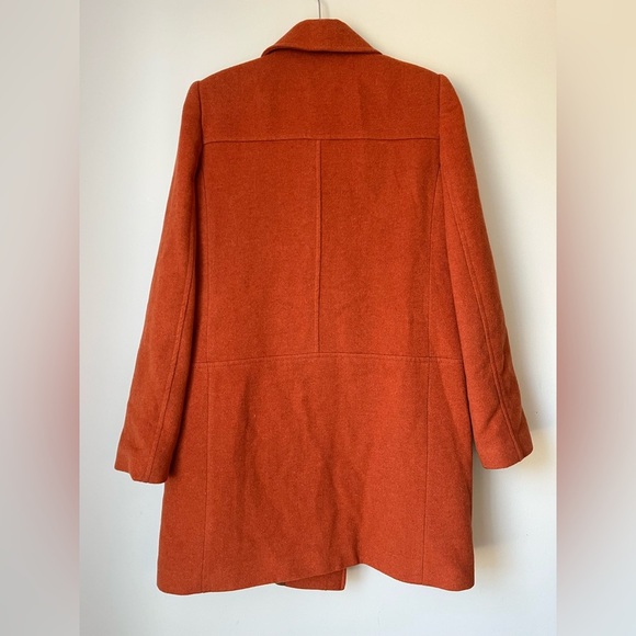 Mango Coat Women’s XS Constructed Orange Double Button Double Breasted Peacoat - Picture 3 of 8